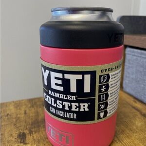 YETI 12 oz Rambler Colster Can Insulator - Black and Pink
